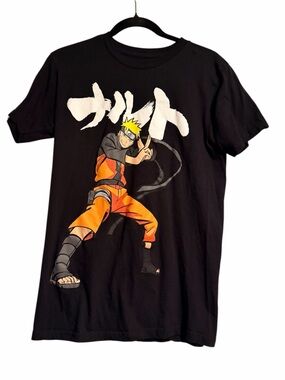 Ripple Junction Black Naruto Shippuden Logo Tee Size Medium